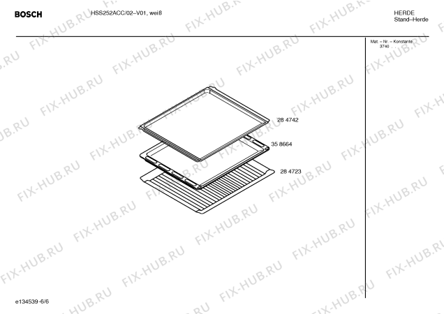 Схема №6 HSS252ACC с изображением Инструкция по эксплуатации для плиты (духовки) Bosch 00527313