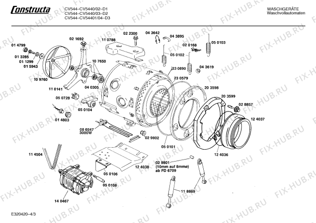 Схема №3 CV5440 CV544 с изображением Крышка для стиральной машины Bosch 00203671