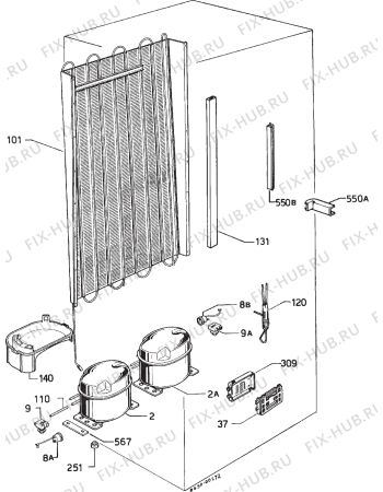 Взрыв-схема холодильника Zanussi Z222/9G - Схема узла Refrigerator cooling system