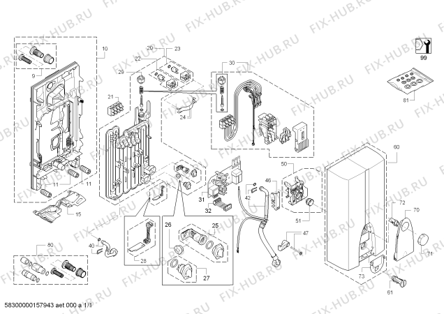 Схема №1 DE27415 electronic comfort с изображением Переключатель для электроводонагревателя Siemens 00647114