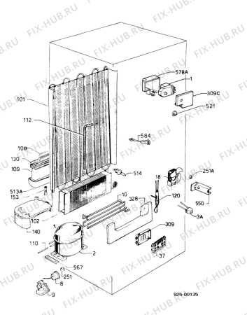 Взрыв-схема холодильника Juno KVI6046 - Схема узла Functional parts