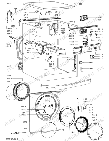 Схема №2 PFL/C 61200 с изображением Обшивка для стиралки Whirlpool 481010436161