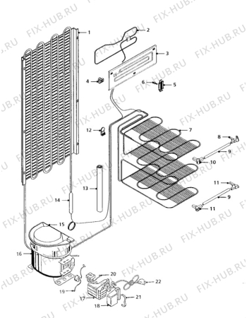 Взрыв-схема холодильника Zanussi ZF36/46 - Схема узла Cooling system 017