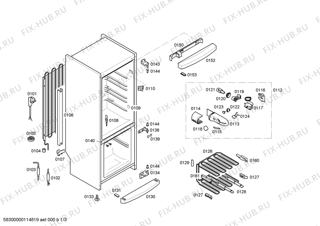 Схема №3 KGVMI3U1 KD1410S с изображением Панель для холодильника Bosch 00444898