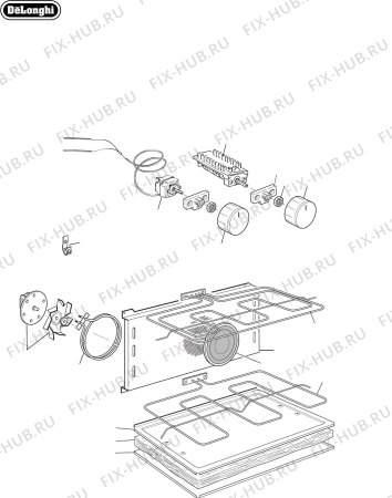Схема №5 DEF909GW с изображением Субмодуль для плиты (духовки) DELONGHI 0329S003
