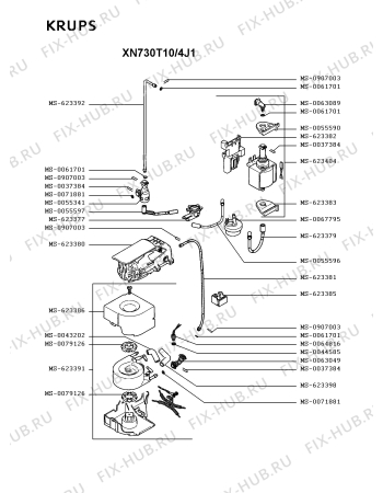 Схема №1 XN730510/4J1 с изображением Провод для кофеварки (кофемашины) Krups MS-623373