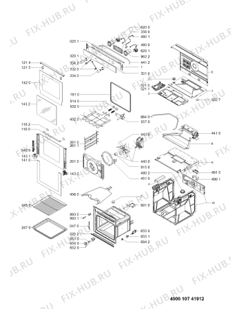 Схема №1 AKZM 8790/IX с изображением Дверца для плиты (духовки) Whirlpool 481010719536