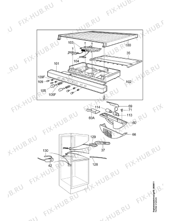 Взрыв-схема холодильника Aeg 3643-4KG - Схема узла Refrigerator electrical equipment