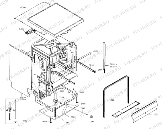 Взрыв-схема посудомоечной машины Aeg Electrolux F89078VIS - Схема узла Housing 001