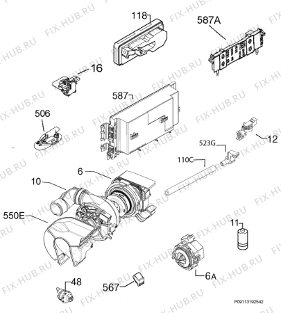 Схема №5 F55522W0 с изображением Микромодуль для электропосудомоечной машины Aeg 973911516145027