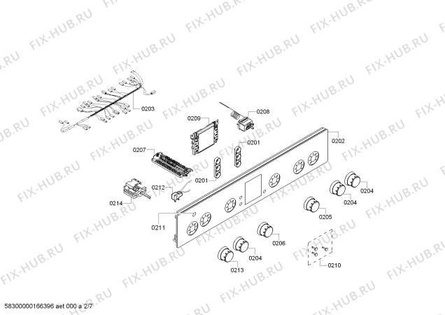 Схема №6 HGV44D120F с изображением Кабель для плиты (духовки) Bosch 00659855