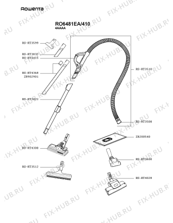 Схема №2 RO6481EA/410 с изображением Покрытие для электропылесоса Rowenta RS-RT4365