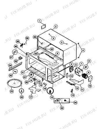 Взрыв-схема микроволновой печи Electrolux NF4031 - Схема узла Oven equipment