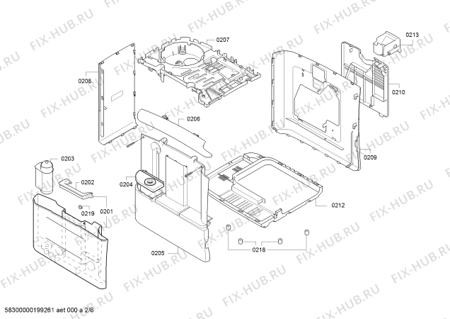 Взрыв-схема кофеварки (кофемашины) Siemens TE613209RW EQ.6 series 300 - Схема узла 02