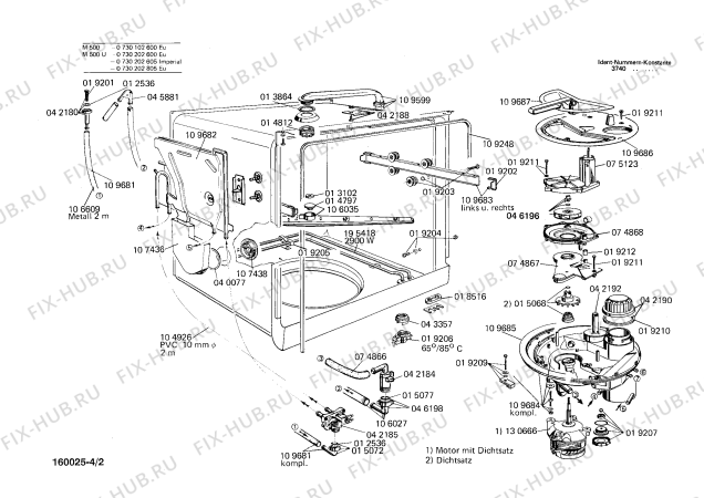 Взрыв-схема посудомоечной машины Bosch 0730102600 M500 - Схема узла 02