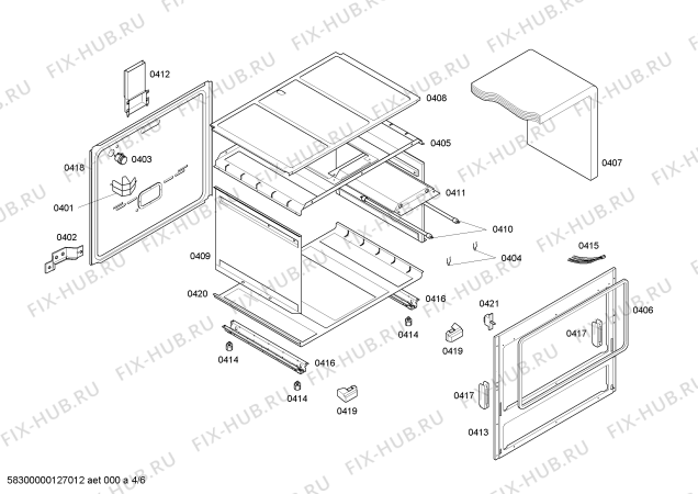 Взрыв-схема плиты (духовки) Bosch HSK66I51ED EXPRESS CONTROL INOX 76 - Схема узла 04