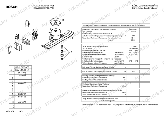 Схема №3 KGV3165GB с изображением Инструкция по эксплуатации для холодильной камеры Bosch 00581164