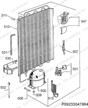 Взрыв-схема холодильника Aeg RKE63221DW - Схема узла Cooling system 017
