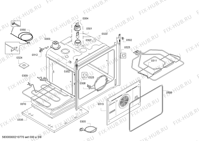 Взрыв-схема плиты (духовки) Bosch HBJ558YB0Q - Схема узла 03