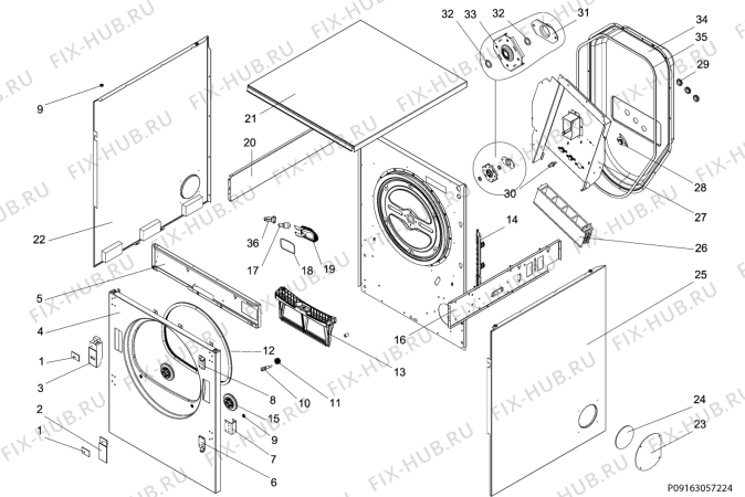 Взрыв-схема стиральной машины Electrolux TASL5M102 - Схема узла Housing 001