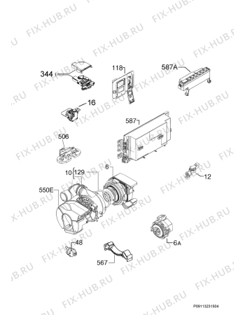 Взрыв-схема посудомоечной машины Electrolux ESL7225RA - Схема узла Electrical equipment 268