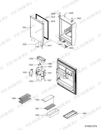 Схема №9 KRBC 9010/l с изображением Дверца для холодильной камеры Whirlpool 480132102614