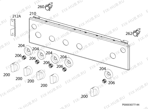 Взрыв-схема плиты (духовки) Zanussi ZCG61001WA - Схема узла Command panel 037