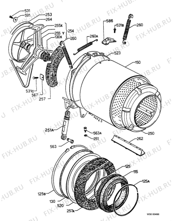 Взрыв-схема стиральной машины Zanker WA1200S - Схема узла Drum