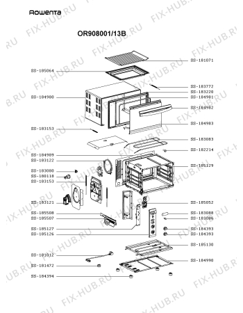 Схема №1 OR904070/13 с изображением Тэн для духового шкафа Rowenta SS-183083