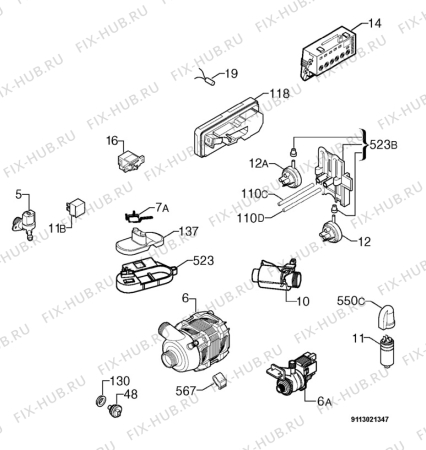 Взрыв-схема посудомоечной машины Rex Electrolux RTI85XXC - Схема узла Electrical equipment 268