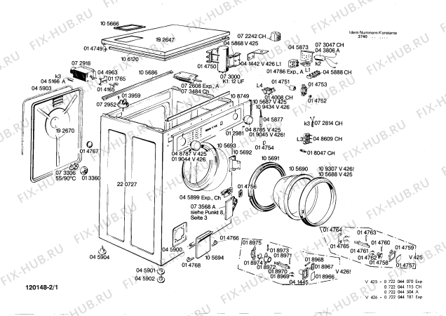 Схема №2 CV050630 CV 506 с изображением Шкив для стиралки Bosch 00045918