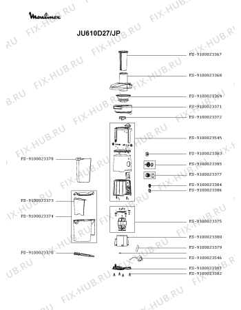 Схема №1 JU610D10/JP с изображением Щёточка для соковыжималки Tefal FS-9100023370