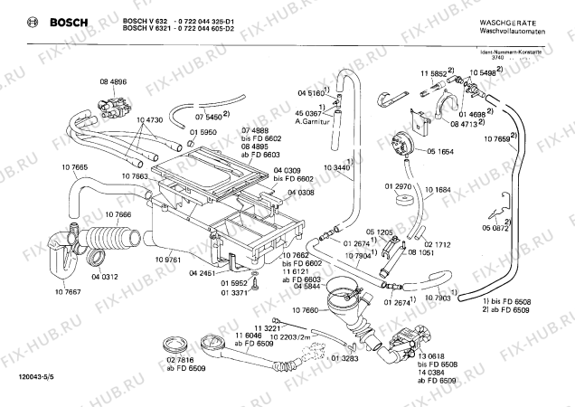 Взрыв-схема стиральной машины Bosch 0722044325 V632 - Схема узла 05