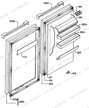 Взрыв-схема холодильника Unknown ZF214 - Схема узла C10 Door
