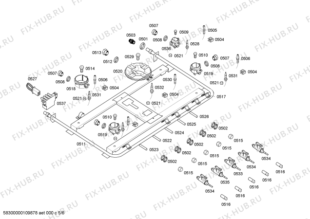 Взрыв-схема плиты (духовки) Bosch HSK66I80NF P4 INOX 76CM - Схема узла 05