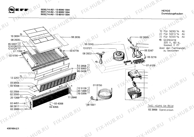 Схема №2 1360061607 5030/171AUC02 с изображением Жировой фильтр для электровытяжки Bosch 00122858