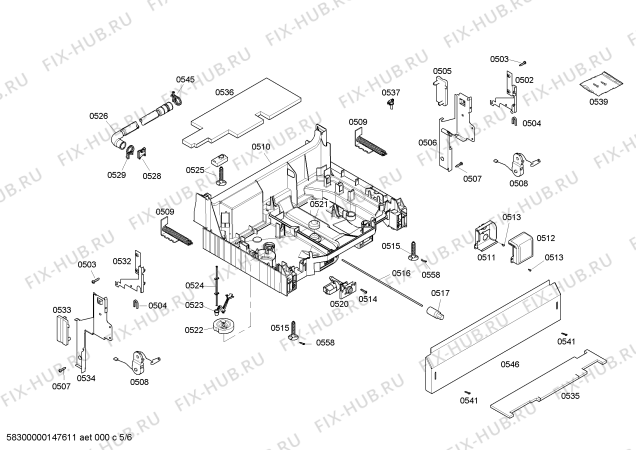 Взрыв-схема посудомоечной машины Bosch SHX45L15UC - Схема узла 05