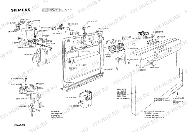 Схема №4 WG4800 LADY 480 с изображением Панель для посудомойки Siemens 00123361