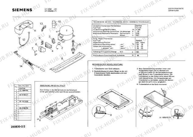 Взрыв-схема холодильника Siemens GT2258 - Схема узла 02