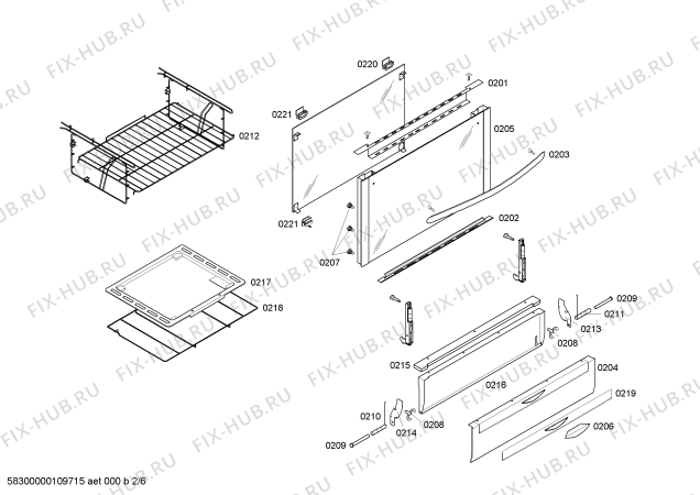 Взрыв-схема плиты (духовки) Bosch HSK14I19E9 P1 PS 76 INOX GE 127V (CKD) - Схема узла 02