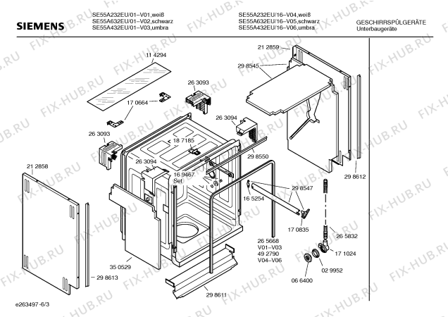 Взрыв-схема посудомоечной машины Siemens SE55A632EU - Схема узла 03