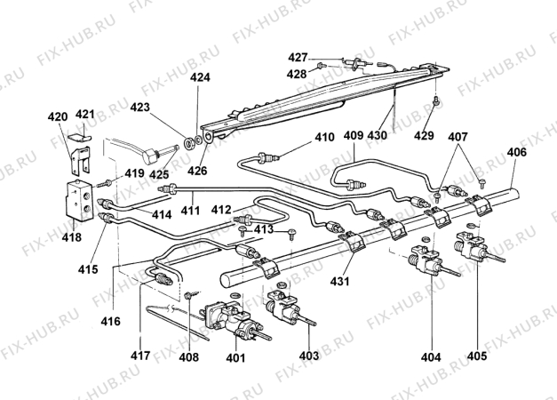 Взрыв-схема плиты (духовки) Indesit 10531GMK4 (F047763) - Схема узла