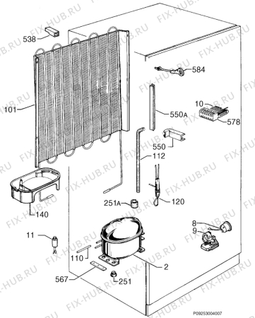 Взрыв-схема холодильника Privileg 839448_4962 - Схема узла Cooling system 017