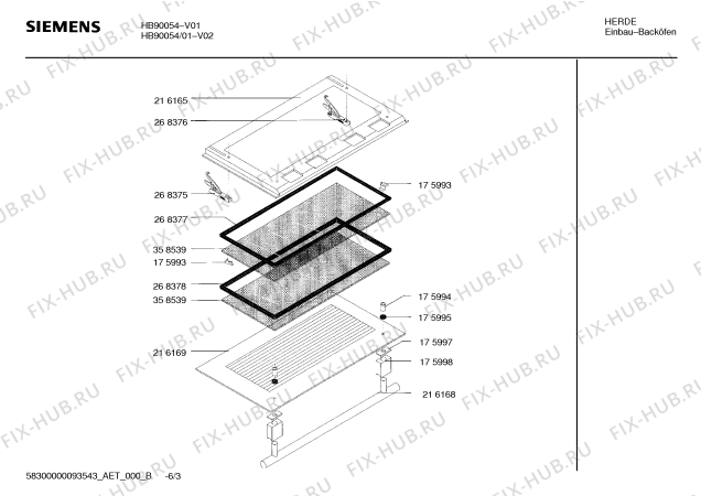 Схема №5 HB90054 с изображением Инструкция по эксплуатации для духового шкафа Siemens 00526143