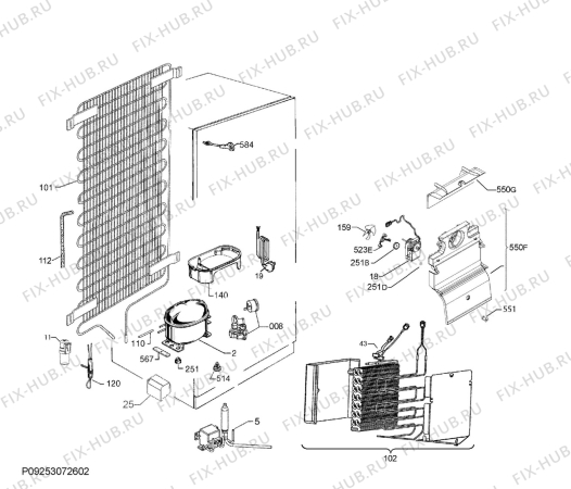 Взрыв-схема холодильника Aeg SCE81826TF - Схема узла Cooling system 017