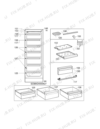 Взрыв-схема холодильника Aeg 2671-6GS - Схема узла C10 Interior