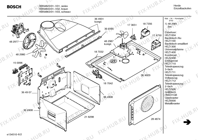 Схема №6 HBN4823 с изображением Панель управления для духового шкафа Bosch 00369719