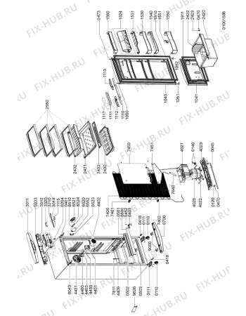 Схема №1 WRF 40 IX с изображением Дефлектор для холодильной камеры Whirlpool 481213488046