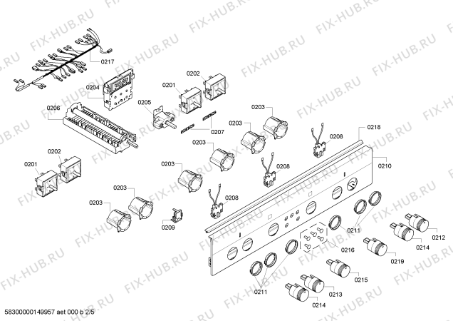 Схема №4 HC743541G с изображением Панель управления для духового шкафа Siemens 00449919