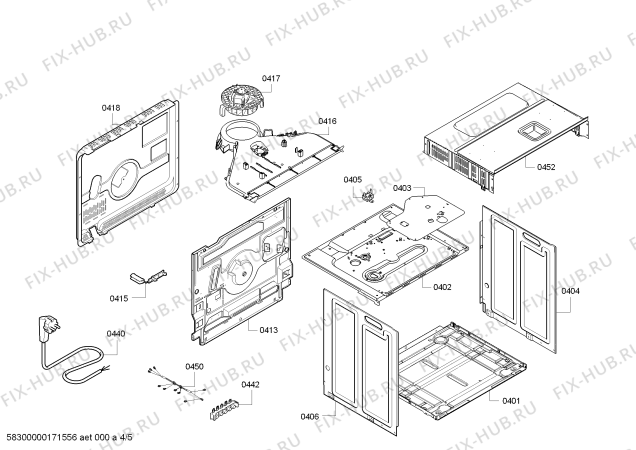 Взрыв-схема плиты (духовки) Bosch HBA42S350R H.BO.NP.L2D.IN.GLASS.B3/.X.E0_TIF/ - Схема узла 04